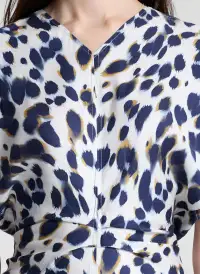 Rem Printed Midi Dress(Navy/Light Blue,00)