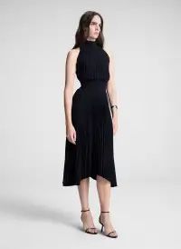 Renzo Matte Pleated Dress(Black,00)