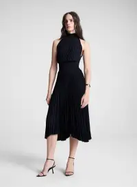 Renzo Matte Pleated Dress(Black,00)