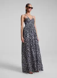 Romy Cotton Maxi Dress(Navy/Cream,00)