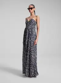 Romy Cotton Maxi Dress(Navy/Cream,00)