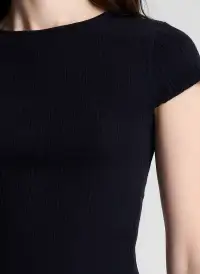 Sam Fine Cotton Knit Top(Black,XS)