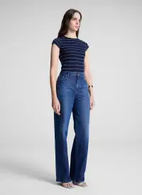 Sam Fine Cotton Knit Top(Navy/Bright White,XS)
