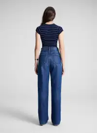 Sam Fine Cotton Knit Top(Navy/Bright White,XS)