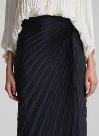 Bianca Pleated Maxi Skirt(Black,00)