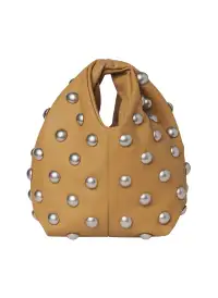 Simone Studded Leather Bag(Camel,OS)