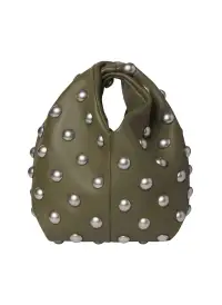 Simone Studded Leather Bag(Army,OS)