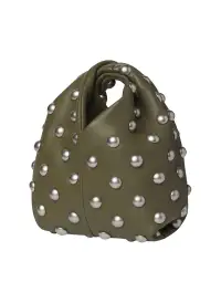 Simone Studded Leather Bag(Army,OS)