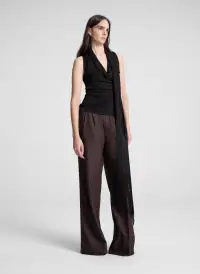 Sonya Draped Top(Dark Brown,XS)