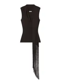 Sonya Draped Top(Dark Brown,XS)