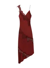 Stella Satin and Lace Midi Dress(Bosco,00)