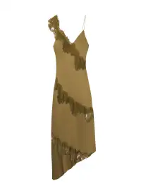 Stella Satin and Lace Midi Dress(Pyrite,00)