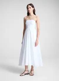 Tate Strapless Midi Dress(White,00)