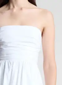 Tate Strapless Midi Dress(White,00)