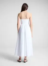 Tate Strapless Midi Dress(White,00)