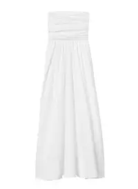 Tate Strapless Midi Dress(White,00)