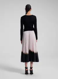Tatum Pleated Midi Skirt(Oyster/Black,00)