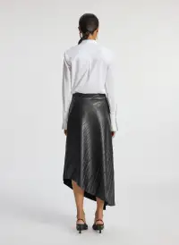 Tracy Smooth Vegan Leather Skirt(Black,00)