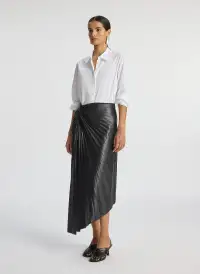 Tracy Smooth Vegan Leather Skirt(Black,00)