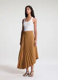 Tracy Pleated Tailored Skirt(British Khaki,00)