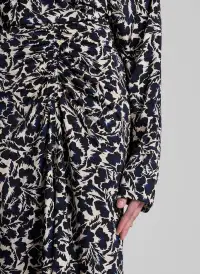 Aurelie Jersey Midi Skirt(Navy/Cream,XS)