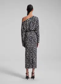 Aurelie Jersey Midi Skirt(Navy/Cream,XS)