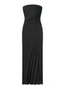 Bianca Strapless Pleated Maxi Dress(Black,00)
