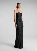 Bianca Strapless Pleated Maxi Dress(Black,00)