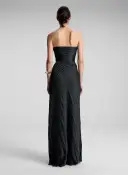 Bianca Strapless Pleated Maxi Dress(Black,00)
