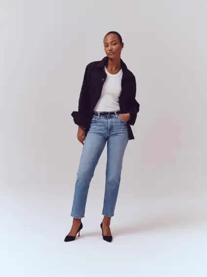 Amber Mid Rise Slim Jean(Vintage Light Indigo,24)