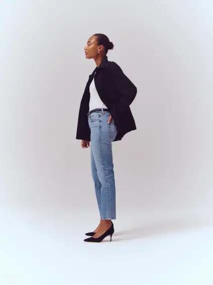 Amber Mid Rise Slim Jean(Vintage Light Indigo,24)