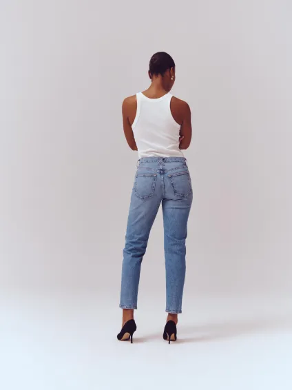Amber Mid Rise Slim Jean(Vintage Light Indigo,24)