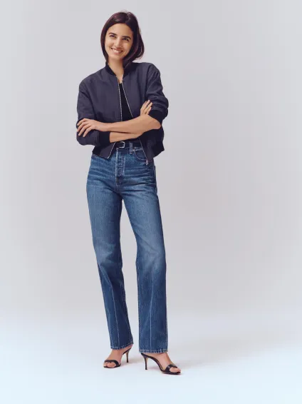 Carla High Rise Straight Jean(Vintage Dark Indigo,24)