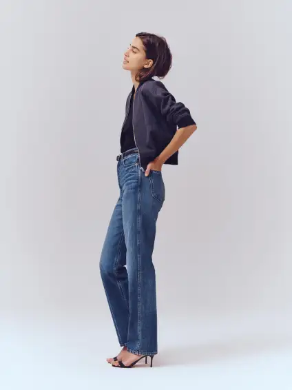 Carla High Rise Straight Jean(Vintage Dark Indigo,24)