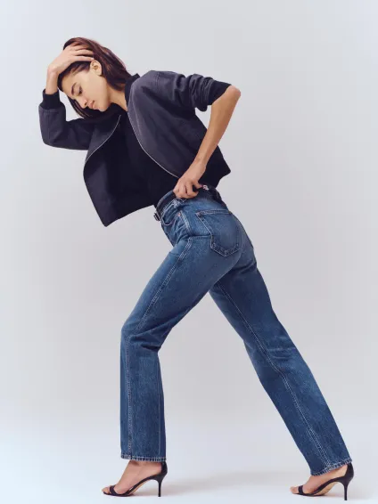 Carla High Rise Straight Jean(Vintage Dark Indigo,24)