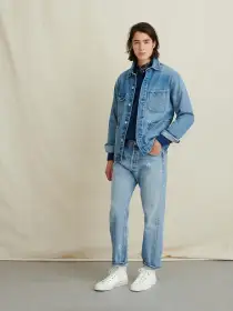 Work Jacket in Vintage Wash Denim(Vintage Wash,XS)
