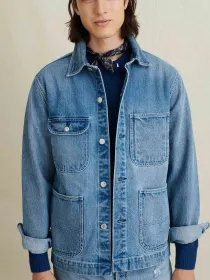 Work Jacket in Vintage Wash Denim(Vintage Wash,XS)