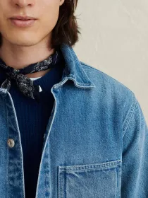 Work Jacket in Vintage Wash Denim(Vintage Wash,XS)