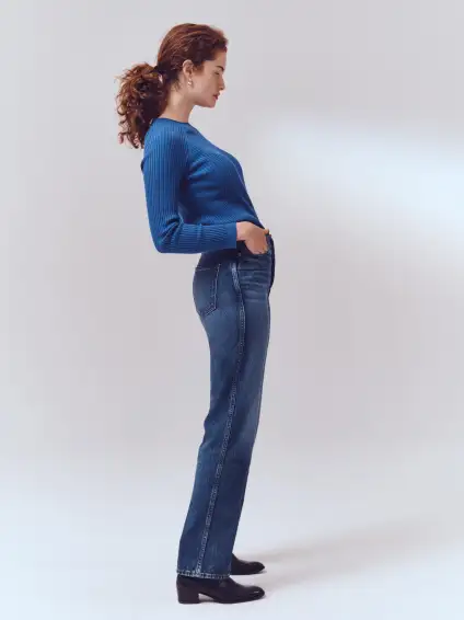 Carla High Rise Straight Jean(Vintage Dark Indigo,24)