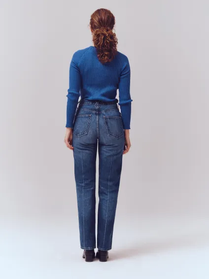 Carla High Rise Straight Jean(Vintage Dark Indigo,24)