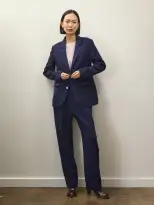 Becky Malinsky x Alex Mill Annette Blazer in Wool Crepe(Evening Blue,XS)