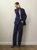 Becky Malinsky x Alex Mill Annette Blazer in Wool Crepe(Evening Blue,XS)