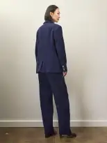 Becky Malinsky x Alex Mill Annette Blazer in Wool Crepe(Evening Blue,XS)