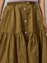Becky Malinsky x Alex Mill Foshay Skirt in Taffeta(Khaki,XS)