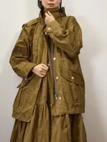 Becky Malinsky x Alex Mill Claes Anorak in Taffeta(Khaki,XS)