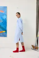 Schostal x Alex Mill Nightshirt(Sky Blue Stripes,40)
