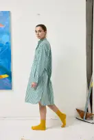Schostal x Alex Mill Nightshirt(Green Stripe,40)