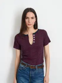 Cavan & Co. Henley Tee(Navy/Red,SM)