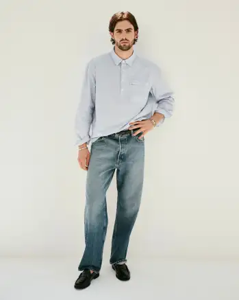 AM Relaxed Straight 5 Pocket Jean(Antique Indigo,28)