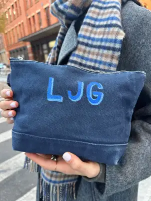 The Perfect Canvas Pouch(Navy,O/S)